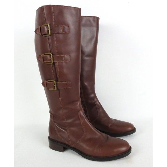 ECCO Sz 38 7-7.5 Hobart 25 Buckle Boot Knee Length - Picture 1 of 8